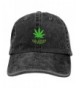 Funny 100% VEGAN Leaf Weed Adult Sport Adjustable Baseball Cap Cowboy Hat - Black - CA18699397A