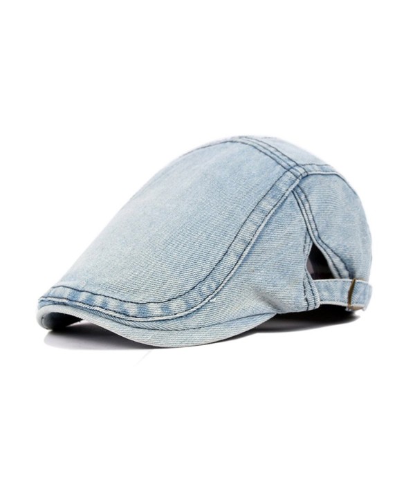 Yosang Classic Adjustable Newsboy Cap Jeans Ivy Flat Hat Two Colors - Light Blue - C212OCRYMIU