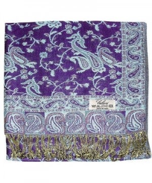 Falari Womens Pashmina Purple Turquoise