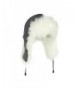 Adorable White Fur Trooper Hat- Warm Grey Peruvian Cap for Women w/ Tie - CI12N3CWIG9