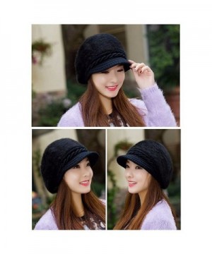 Women Girls Winter Fluffy Black 1 in Women's Skullies & Beanies