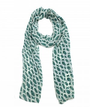 Modadorn Special Sale Circle Print Chiffon Scarf - Emerald - CD11J0HMIQP