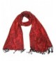 Lovarzi Beautiful Floral Jacquard Pashmina Scarf with Rose Design - Red - C411GRWFZVV