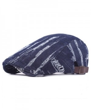 ZLSLZ Mens Ripped Patches Cotton Newsboy Ivy Irish Cabbie Golf Hat Cap For Men - Darkblue - C417Z69R0L4