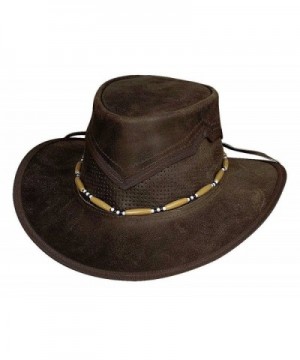 Bullhide Montecarlo KANOSH Top Grain Leather Aussie Style Western Hat Dark Brown Small - CW11KYR22RP
