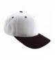 Enimay Two-Tone Canvas Baseball Caps Adjustable Velcro Strap Curved Bill Hat - White Dark Brown - CD124YDN6BF