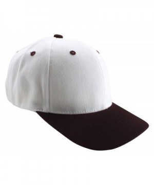 Enimay Two-Tone Canvas Baseball Caps Adjustable Velcro Strap Curved Bill Hat - White Dark Brown - CD124YDN6BF