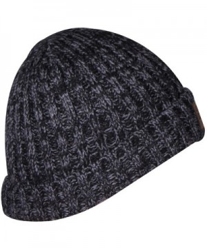 ORSKY Cuff Winter Beanie Caps Knit Beanies For Women Mens Toboggans Skull Cap Ski Hat - Dark Grey - CA1884GZXDX