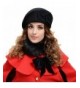 YueLian Solid Color Flower Women French Wool Beret Warm Ski Beanie Hats Cap Petrine Berets - Black - CN125K2LKSP