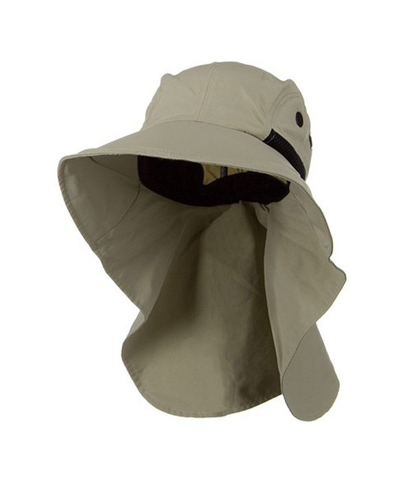 Juniper Men's Khaki Wide Brim Outdoor Sun Flap Hat - CB11W4SMSB7