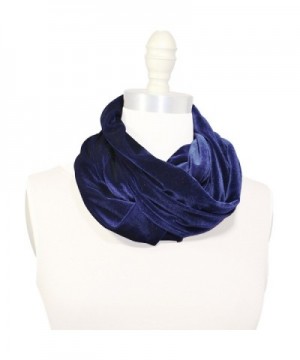 Infinity Loop Scarf Soft Plush Velvet Many Colors Women's Warm Fall Winter Accessory Made in the USA - Navy - CH1882XWCYC