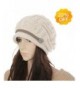YB-store Women's Winter Knit Beanie Cap Warm Earmuffs Slouchy Hat Chunky Cap Button Strap Cap - Beige - CY18629KCE7