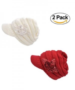 Fashion Hat Women's Cable Knit Visor Hat - CP187R3MUH4