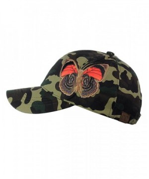 C C Camoflauge Butterfly Adjustable Precurved in Women's Baseball Caps