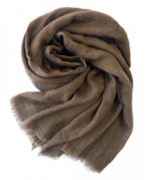 MolVee Linen Feel Warm Scarves Shawl Women All Seasons Wrap Beach Towel - 03-coffee - CI185YDKWK4