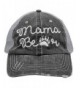 White Mama Bear Paw Print Women Embroidered Trucker Style Cap Hat - CC182ADITAY