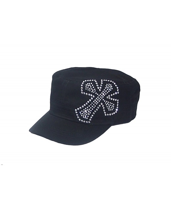 Crystal Cross Black Rhinestone Hat Cap - CL113FCSBZ3