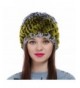 ZUUC Women's Real Rex Rabbit Fur Knitted Beanie Winter Warm Hats Caps - Green + Blue - CF12OB8RURM