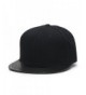 Premium Plain Wool Blend Leather Flat Bill Adjustable Snapback Hats Baseball Caps (Various Colors) - Snake Black - C41258VTCC9