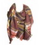 Aesthetinc Classic Oversize Multi Color Plaid Design Frayed Blanket Scarf - Brick - CG128TDIVXT