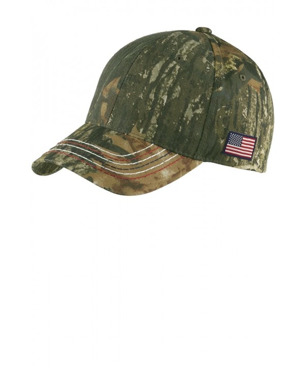 Joe's USA - Realtree Adjustable Camo Camouflage Cap Hat with American Flag - Mossy Oak New Break-Up - CK11SJ7LQIX