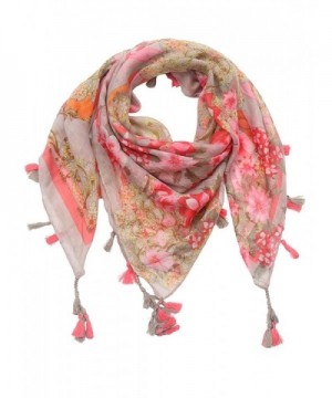 SeasonMall Women's 2016 New Fashion Scarves Polyester Square Causal Flowerprint Women - Secondary - CY12E5GW59F