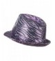 Sequin Zebra Fedora Purple OSFM