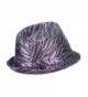 Sequin Zebra Fedora Purple OSFM in Men's Fedoras