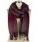 Ninovino Women's Fashion Long Shawl Tassels Soft Plaid Winter Blanket Scarf - Red - CL187R2C82E