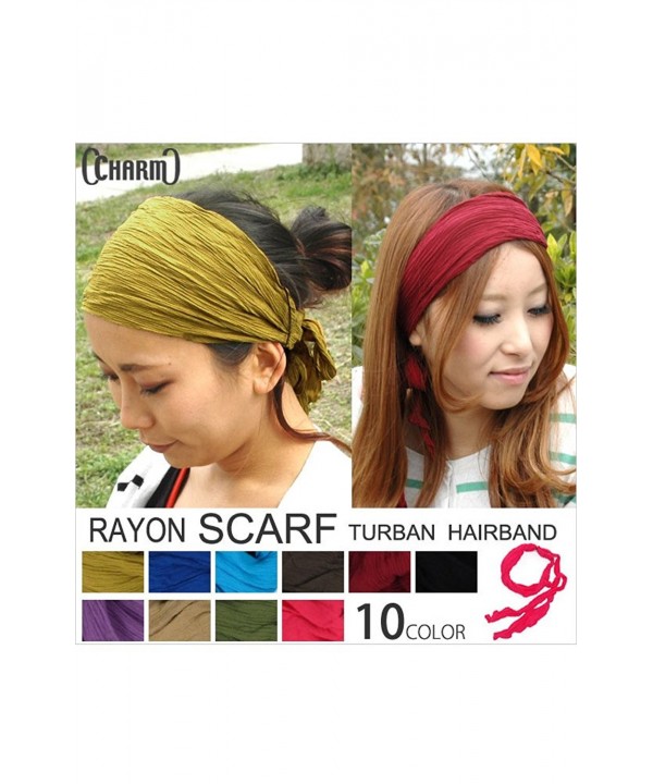 CHARM Casualbox  Womens Head Scarf Turban Wrap Festival Retro Hair Accessory - Green - CM11CMJ37IV