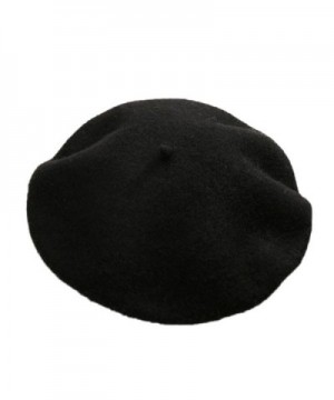 Yamer Women Girl 2017 Classic Wool Beret Hat French Style Cap Solid Color Beanie - Black - CP188HAMER7