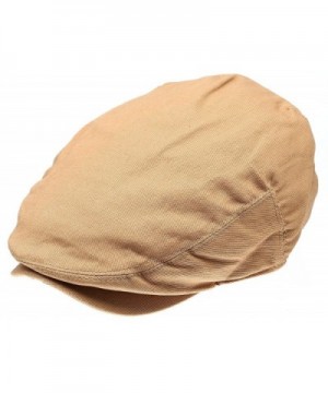Epoch hats Men's Collection Cotton IVY Flat Cap Gatsby newsboy Hat - Khaki - C412DVV1LSB