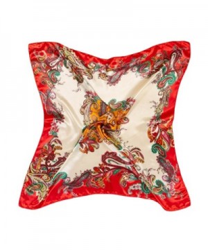 Premium Silk Rayon Neckerchief 90*90CM Square Women Scarf for Clothes Decorating - Red - C1126QSAJ6F