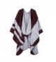 PULI Women's Color Block Blanket Scarf Winter Pashmina Reversible Cardigans Wrap Poncho Cape - Brown - CR1889HR65I
