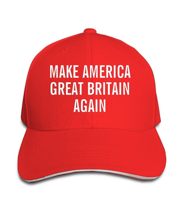 Adjustable Make America Great Britain Again Snapback Sandwich Baseball Cap - Red - CG12IP91MTH