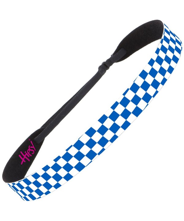 Hipsy Women's Adjustable NO SLIP Checkerboard Wide Fashion Headband Multi Gift Packs - Wide Blue & White - CN12EUKGZZB