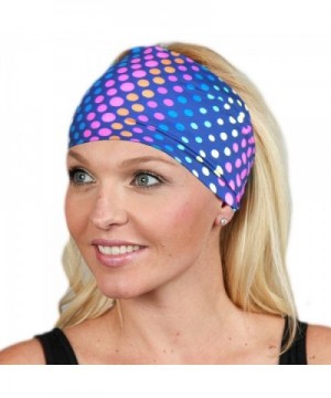 Wide Headbands for Women Headwrap Yoga Headband Women's Headband Workout band - Colored Dots - CI1899T9MEA