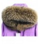 Gegefur Women's Genuine real raccoon Fox Fur Collar Scarf Wrap Neck Warmer Scarves - natural color - C112F6C3M4T