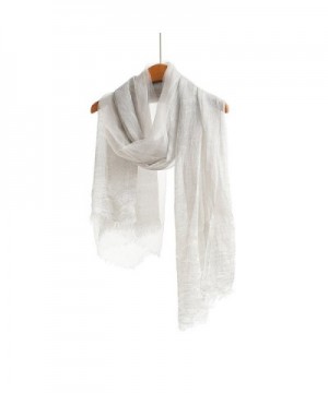 WS Natural Silk Cotton Scarf / Shawl / Wrap /Sheer For Women Lightweight Fashion Scarves And Wraps - Gray - CR18207LS8R