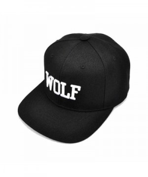 AStorePlus Super Cool Baseball Hat Hip-Hop Wolf Adjustable Embroidery Snapback Cap- Black - Black - CN17YWYSLKT