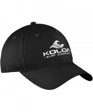 Koloa Surf 3" Wave Logo "Old School" Curved Bill Solid Snapback Hats - Black With White Embroidered Logo - CD17YK92X29