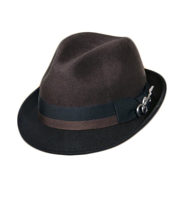 Dorfman Pacific Carlos Santana Bogart Fedora Hat (Brown & Black- Small/Medium) - CI11FTZE4B9