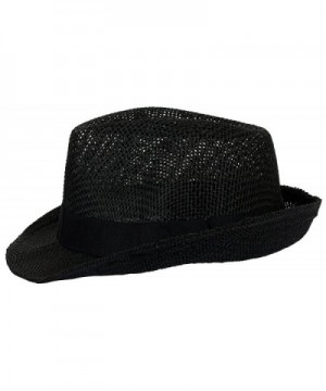 DRY77 Straw Light Pattern Fedora in Men's Fedoras