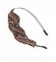 Alilang Brown Vintage Inspired Retro Flapper Beaded Rhinestone Metal Head Band Piece - CI117WZJEKF