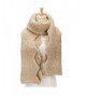 PORPRE Women's Fashion Thick Knit Long Twist Shoulder Scarf Warm Shawl - Khaki - CK12NH8BDCZ