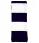 Warm Winter Long Acrylic Bold Striped Scarf - "		 	 Navy/White	 	" - CL11EF3I7O1
