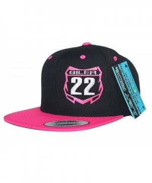 JUST RIDE Custom Personalized Motocross Number Hat Flat Bill Snapback - Pink/Black - CT12CGJXR1D