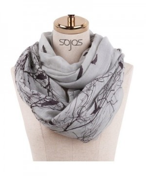 SOJOS Womens Fashion Pattern Premium Soft Lightweight Loop Infinity Scarf SC311 - C9 Grey Forest - CP186W5AEMT