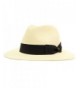 Men's Summer Lightweight Panama Derby Fedora Wide 2-3/4" Brim Hat - Ivory - C217YLX5868