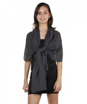 Chiffon Evening Pashmina Scarves Charcoal - Charcoal - C0180Q9WSOG